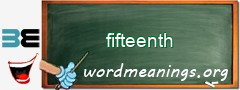 WordMeaning blackboard for fifteenth